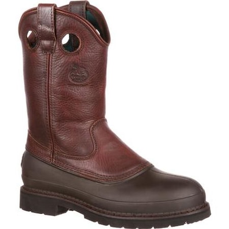 Georgia Boot Men's Wellington Work Boot, 13 M, Steel Toe, 12 in H, Soggy Brown, G5655 G5655